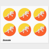 Sticker Rond Drapeau du Bhoutan (Feuille)