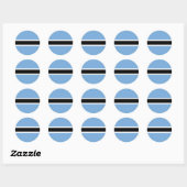Sticker Rond Drapeau du Botswana (Feuille)