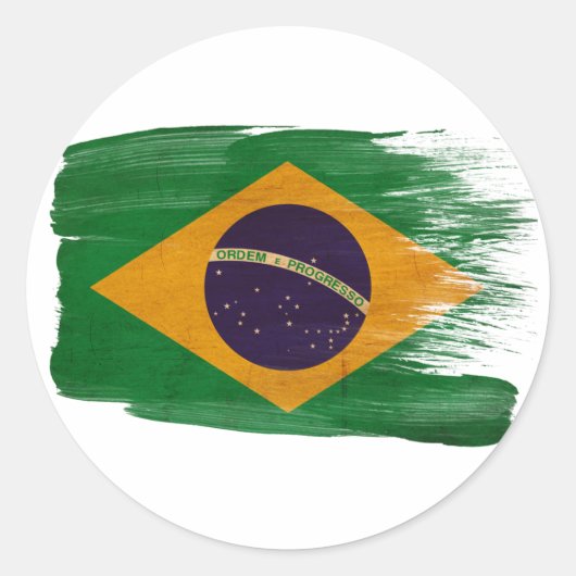 Sticker Rond Drapeau du Brésil (Devant)