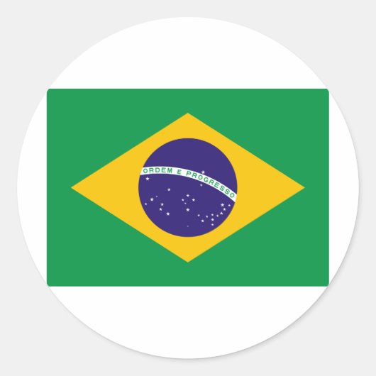 Sticker Rond Drapeau du Brésil (Devant)