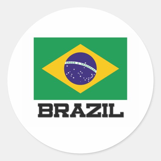 Sticker Rond Drapeau du Brésil (Devant)