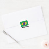 Sticker Rond Drapeau du Brésil (Enveloppe)