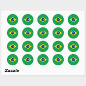Sticker Rond Drapeau du Brésil (Feuille)
