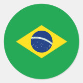 Sticker Rond Drapeau du Brésil (Devant)
