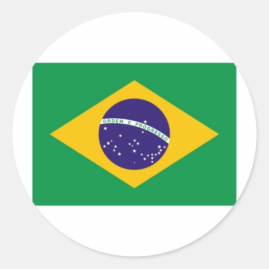 Sticker Rond Drapeau du Brésil (Devant)