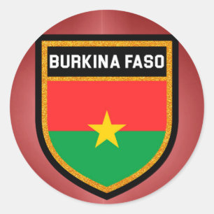 Sticker Rond Drapeau du Burkina Faso