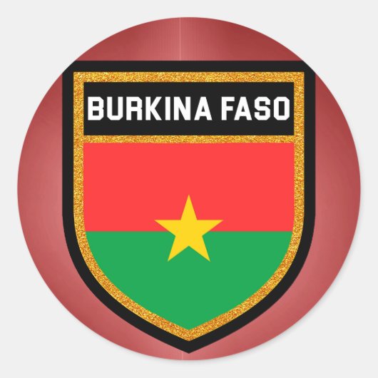 Sticker Rond Drapeau du Burkina Faso (Devant)