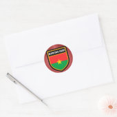 Sticker Rond Drapeau du Burkina Faso (Enveloppe)