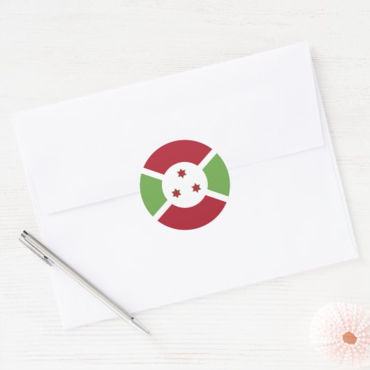 Sticker Rond Drapeau du Burundi (Enveloppe)
