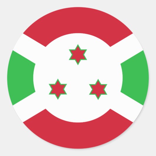 Sticker Rond Drapeau du Burundi (Devant)