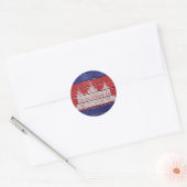 Sticker Rond Drapeau du Cambodge (Enveloppe)