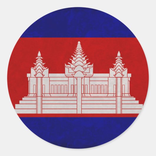 Sticker Rond Drapeau du Cambodge (Devant)