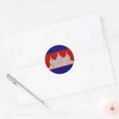 Sticker Rond Drapeau du Cambodge (Enveloppe)