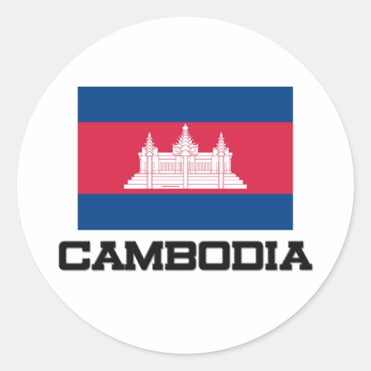 Sticker Rond Drapeau du Cambodge (Devant)