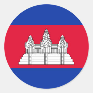 Sticker Rond Drapeau du Cambodge