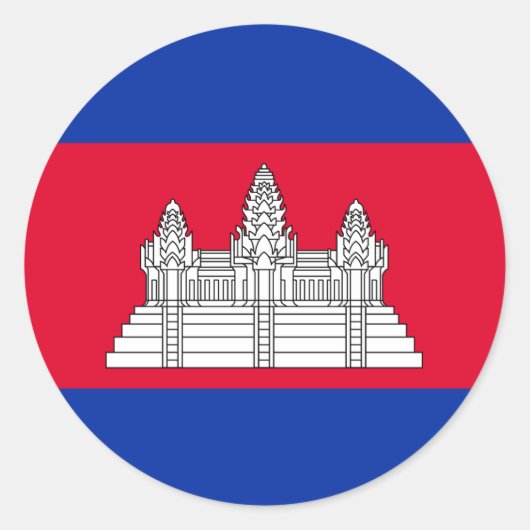 Sticker Rond Drapeau du Cambodge (Devant)