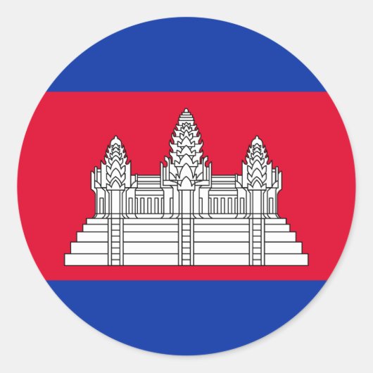 Sticker Rond Drapeau du Cambodge (Devant)