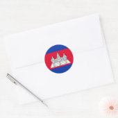 Sticker Rond Drapeau du Cambodge (Enveloppe)
