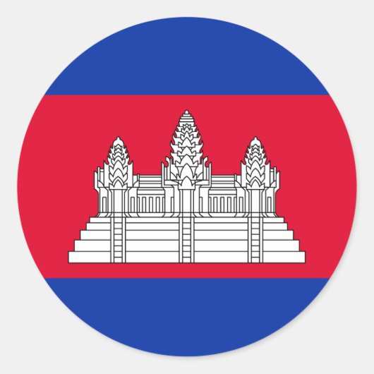 Sticker Rond Drapeau du Cambodge patriotique (Devant)