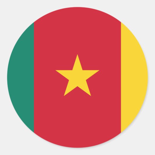 Sticker Rond Drapeau du Cameroun (Devant)