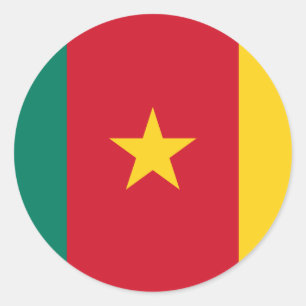 Sticker Rond Drapeau du Cameroun