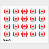 Sticker Rond Drapeau du Canada (Feuille)