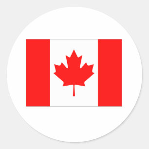 Sticker Rond Drapeau du Canada