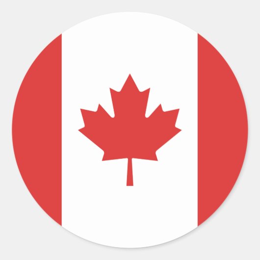 Sticker Rond Drapeau du Canada (Devant)