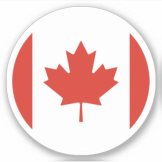 Sticker rond drapeau du Canada