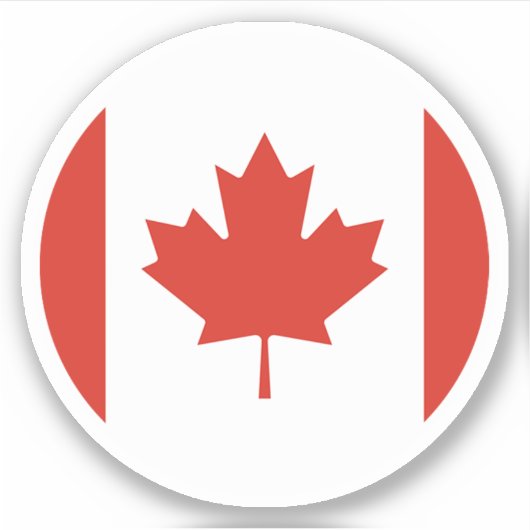 Sticker rond drapeau du Canada (Devant)
