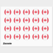 Sticker Rond Drapeau du Canada (Feuille)