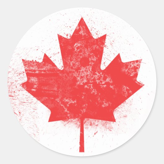 Sticker Rond Drapeau du Canada (Devant)