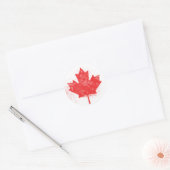 Sticker Rond Drapeau du Canada (Enveloppe)