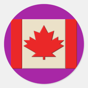 Sticker Rond Drapeau du Canada