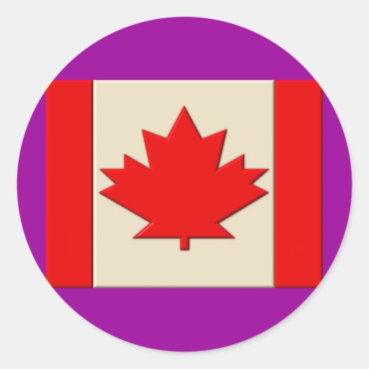 Sticker Rond Drapeau du Canada (Devant)