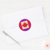 Sticker Rond Drapeau du Canada (Enveloppe)