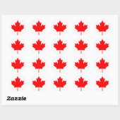 Sticker Rond Drapeau du Canada (Feuille)