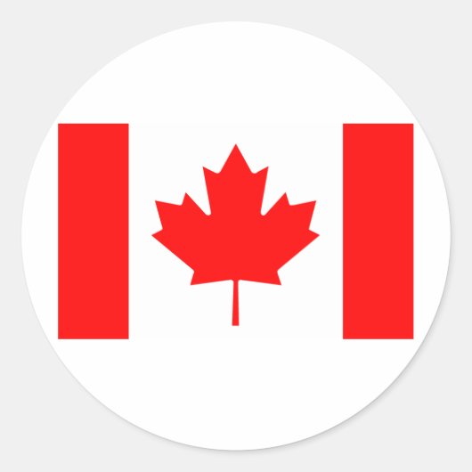 Sticker Rond Drapeau du Canada (Devant)