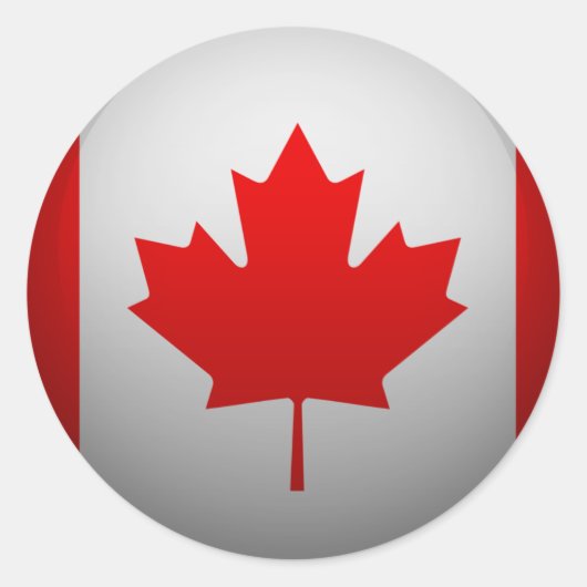 Sticker Rond Drapeau du Canada (Devant)
