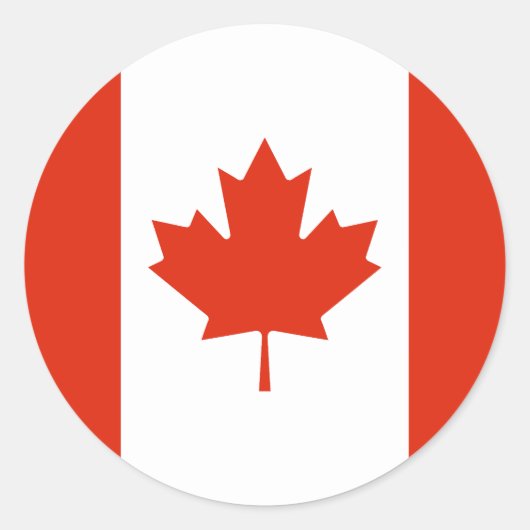 Sticker Rond Drapeau du Canada (Devant)