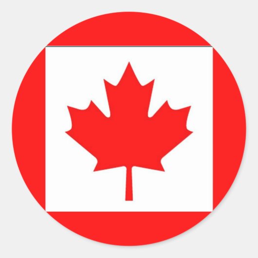 Sticker Rond Drapeau du Canada (Devant)