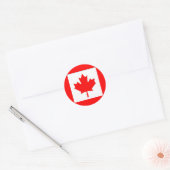 Sticker Rond Drapeau du Canada (Enveloppe)