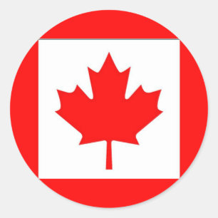 Sticker Rond Drapeau du Canada