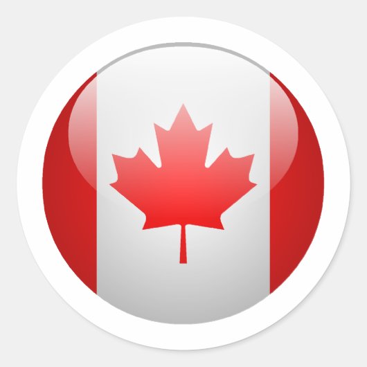 Sticker Rond Drapeau du Canada (Devant)