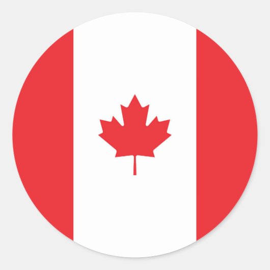 Sticker Rond Drapeau du Canada (Devant)