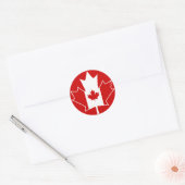 Sticker Rond Drapeau du Canada en feuille d'érable - rouge (Enveloppe)