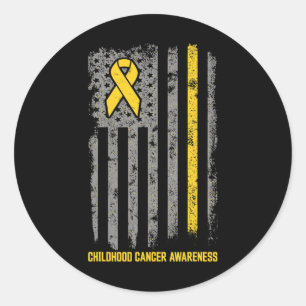 Sticker Rond Drapeau du cancer de l'enfant Sensibilisation au c