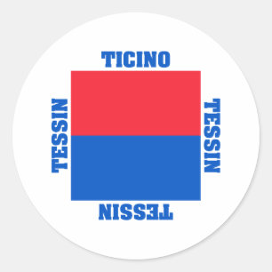Sticker Rond Drapeau du canton de Tessin Suisse