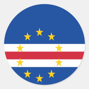 Sticker Rond Drapeau du Cap-Vert