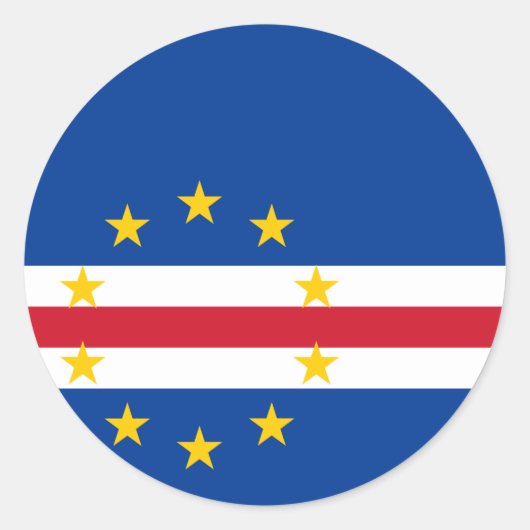 Sticker Rond Drapeau du Cap-Vert (Devant)